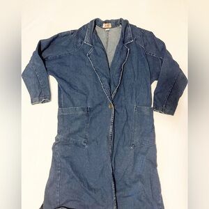 Apache denim long coat jacket vintage size M